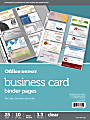 Office Depot® Brand Business Card Binder Pages, 8-1/2" x 11", Clear, Pack Of 25 1 thumbnail image