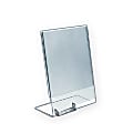 Azar Displays L-Shaped Acrylic Sign Holders With Attached Business Card Pockets, 11" x 8 1/2", Clear, Pack Of 10
