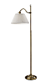 Adesso Derby Floor Lamp, 64-3/4"H, White/Antique Brass