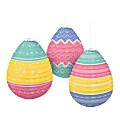 Amscan Easter Pretty Pastels Egg-Shaped Paper Lanterns, 9-1/2" x 9-1/2", Multicolor, 3 Lanterns Per Pack, Set Of 2 Packs 1 thumbnail image