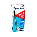 Paper Mate® InkJoy 100 RT Pens, Medium Point, 1.0 mm, Translucent Black Barrels, Black Ink, Pack Of 12 1 thumbnail image