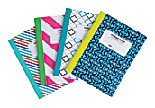 Office Depot® Brand Fashion Composition Book, 7 1/2" x 9 3/4", College Ruled, 80 Sheets, Assorted Geometric Designs (No Design Choice)