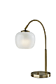 Adesso Magnolia Table Lamp, 21-3/4"H, White/Antique Brass