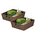 Honey-Can-Do Woven Shelf Trays, Small Size, Java/Chocolate, Pack Of 2