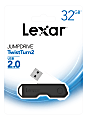 Lexar® JumpDrive® TwistTurn2 USB 2.0 Flash Drive, 32GB, Black, LJDTT2-32GABNABK