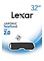 Lexar® JumpDrive® TwistTurn2 USB 2.0 Flash Drive, 32GB, Black, LJDTT2-32GABNABK 1 thumbnail image