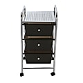 Mind Reader 3-Drawer Metal All-Purpose Rolling Utility Cart, Black 1 thumbnail image