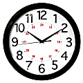 Realspace® Round 24-Hour Wall Clock, 12", Black 1 thumbnail image