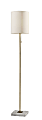 Adesso® Fiona Floor Lamp, 62"H, White Shade/Antique Brass And White Base 1 thumbnail image