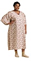 Medline Royale Print Deluxe Cut IV Patient Gowns, 5X, Royale Berry/Beige, Pack Of 12 1 thumbnail image