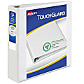 Avery TouchGuard® Protection View 3 Ring Binder, 2" Slant Rings, White With Clear View Cover, 1 Binder
