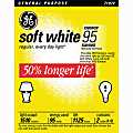 GE Soft White Light Bulbs, California Title 20 Compliant, 95 Watts, Pack Of 2 1 thumbnail image