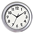 Realspace® Brushed Plastic Quartz Wall Clock, 14", Silver 1 thumbnail image