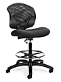 Global® Tye Low Back Adjustable Height Stool, Armless, 44 1/2"H x 25"W x 26"D, Ebony/Black 1 thumbnail image