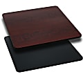 Flash Furniture Reversible Laminate Square Table Top, 42" x 42", Black/Mahogany