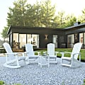 Flash Furniture Savannah 5-Piece All-Weather Adirondack Rocking Chair Set With Side Table, White 1 thumbnail image