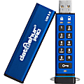 iStorage datAshur PRO 8 GB | Secure Flash Drive | FIPS 140-2 Level 3 Certified | Password protected | Dust/Water Resistant | IS-FL-DA3-256-8 - 8 GB - USB 3.2 (Gen 1) Type A - 169 MB/s Read Speed - 135 MB/s Write Speed - Blue - 256-bit AES