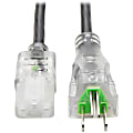 Eaton Tripp Lite Series Hospital-Grade Power Cord, NEMA 5-15P to C13 - Green Dot, 13A, 125V, 16 AWG, 10 ft. (3.05 m), Clear Plugs - P006010HG13CL 1 thumbnail image