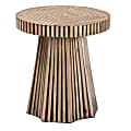 Baxton Studio Devika Modern Bohemian Bamboo Round End Table, 16-15/16"H x 15-3/4"W x 15-3/4"D, 2-Tone Natural/Dark Brown
