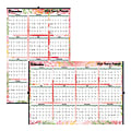 Blueline Laminated Yearly Wall Calendar, Reversible / Erasable, 24" x 36", Tropical Design, 12 Months, January to December, 2024, C171920 1 thumbnail image