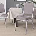 Flash Furniture HERCULES Series Crown Back Stacking Banquet Chair, Gray Dot/Silver