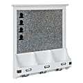 Kate and Laurel Stallard Framed Magnetic Board With Hooks, 24” x 4” x 24”, Silver, White Wood Frame 1 thumbnail image