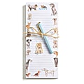 Eccolo List Pad With Pen, 4" x 10", 100 Sheets, Gray/Blue Dogs 1 thumbnail image