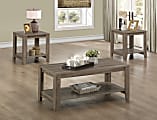 Monarch Specialties 3-Piece Coffee Table Set With Shelves, Rectangle, Dark Taupe