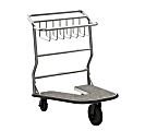 Suncast Commercial Nesting Luggage Cart, Carpet Bottom, 37-1/2”H x 27”W x 27”D, Silver