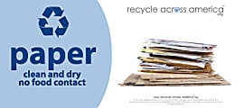 Recycle Across America Paper Standardized Recycling Labels, P-0409, 4" x 9", Light Blue