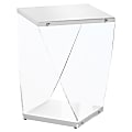 Monarch Specialties Glossy Accent Table With Twisted Base, Rectangular, White/Clear 1 thumbnail image
