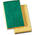 Genuine Joe Medium-Duty Sponge Scrubber - 3.6" Width x 3.5" Depth x 6.1" Length - 20 / Carton - Cellulose - Green, Yellow 1 thumbnail image