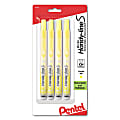 Pentel® Handy-Line S™ 54% Recycled Retractable Highlighters, Chisel Point, Yellow, Pack Of 4
