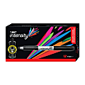 BIC® Intensity Permanent Markers, Fine Point, Grip Silver Barrel, Black, Pack Of 12 1 thumbnail image