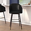 Flash Furniture Margo Commercial-Grade Mid-Back Modern Bar Stools, Black/Walnut, Set Of 2 Stools 1 thumbnail image