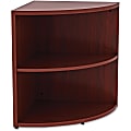 Lorell® Essentials Series 30"H 2-Shelf Corner Bookcase, Mahogany