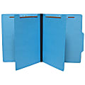 SJ Paper Top-Tab Economy Classification Folders, Letter Size, 2 Dividers, 35% Recycled, Blue, Box Of 25