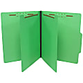 SJ Paper Top-Tab Economy Classification Folders, Letter Size, 2 Dividers, 35% Recycled, Green, Box Of 25