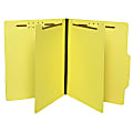 SJ Paper Top-Tab Economy Classification Folders, Letter Size, 2 Dividers, 35% Recycled, Canary, Box Of 25