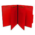 SJ Paper Top-Tab Economy Classification Folders, Letter Size, 2 Dividers, 35% Recycled, Red, Box Of 25