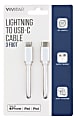 Vivitar Lightning To USB-C Cable, 3', White, NIL3003-WHT-STK-24