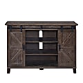 SEI Furniture Holmes Barn Door TV Stand For 50"W Flat-Screen TVs, 32-3/4"H x 47-1/2"W x 17"D, Burnt Oak 1 thumbnail image