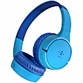 Belkin Wireless Bluetooth On-Ear Headphones for Kids w/ Mic - 85dB Limit - w/ USB-C Cable - Headset - Blue - Stereo - Mini-phone (3.5mm) - Wired/Wireless - Bluetooth - On-ear, Over-the-head - Binaural - Circumaural - 4 ft Cable - Blue 1 thumbnail image