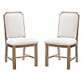 Linon Bookbinder Upholstered Dining Accent Chairs, Gray/Brown, Set Of 2 Chairs 1 thumbnail image