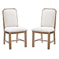 Linon Bookbinder Upholstered Dining Accent Chairs, Gray/Brown, Set Of 2 Chairs