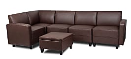 Boss Sectional Sofa With Ottoman And Table, Brown 1 thumbnail image