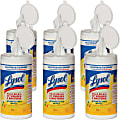 SKILCRAFT Lysol Disinfecting Wipes - Lemon Lime Scent - 80 Wipes per Canister - 6 Canisters per Box