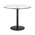 Eurostyle Ava Bistro Table, 30"H x 36"W x 36"D, Clear/Matte Black