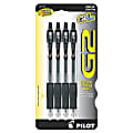 Pilot G2 Retractable Gel Pens, Extra Fine Point, 0.5 mm, Black Barrels, Black Ink, Pack Of 4