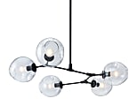 Zuo Modern Odense LED Ceiling Lamp, 49-1/5"W, Clear Shade/Black Base 1 thumbnail image